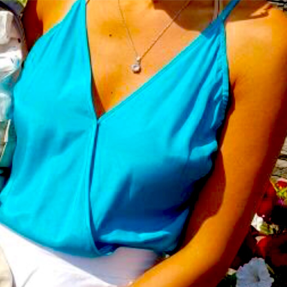 Bebe blue halter top, size small.